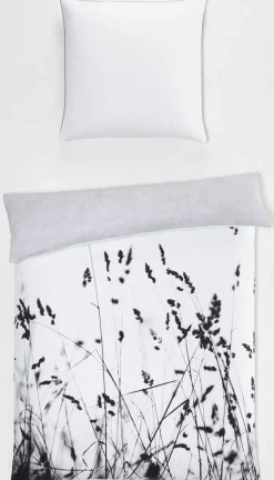 casaNOVA Satin-Bettwäsche ZOE 135 x 200 cm weiß/schwarz