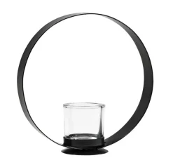 casaNOVA Teelichthalter 21 cm schwarz