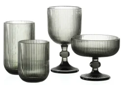 casaNOVA Trinkglas RIFFLE 465 ml grau