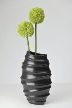 casaNOVA Vase 35,5 cm schwarz matt