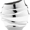 casaNOVA Vase 26 cm silberfarbig Hochglanz