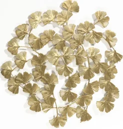 casaNOVA Wanddeko BLÄTTER 48 x 46 cm goldfarbig