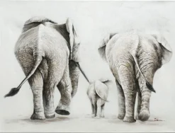 casaNOVA Wandgemälde Bild ELEFANTEN II 120 x 90 cm Leinwand/Holzrahmen