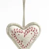 casaNOVA Weihnachten Deko Anhänger Herz 10 cm beige-rot