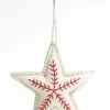 casaNOVA Weihnachten Deko Anhänger Stern 16 cm beige-rot