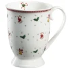 casaNOVA Weihnachten Kaffeetasse TANNENDUFT & LICHTERGLANZ weiß