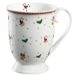 casaNOVA Weihnachten Kaffeetasse TANNENDUFT & LICHTERGLANZ weiß