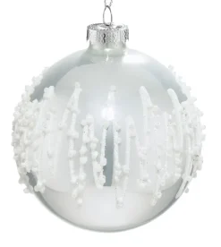 casaNOVA Weihnachtskugel WEIHNACHTSZAUBER 8 cm weiß