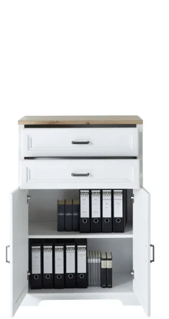 CASAVANTI Aktenschrank JASMIN mit 2 Schubkästen Pinie hell/ Artisan Eiche