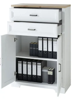 CASAVANTI Aktenschrank JASMIN mit 2 Schubkästen Pinie hell/ Artisan Eiche