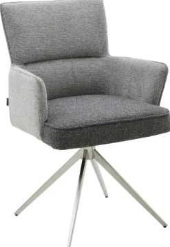 CASAVANTI Armlehnenstuhl TAIGA Grau/Edelstahl gebürstet