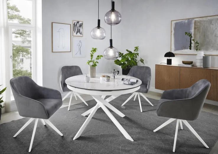 CASAVANTI Armlehnstuhl GENT hellgrau/weiß