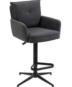 CASAVANTI Barhocker BODO mit Armlehnen dunkelgrau/schwarz