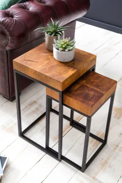 CASAVANTI Beistelltisch 2er-Set braun/schwarz