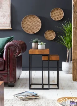 CASAVANTI Beistelltisch 2er-Set braun/schwarz