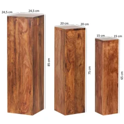 CASAVANTI Beistelltisch 3er-Set Sheesham braun