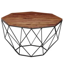 CASAVANTI Couchtisch 66 cm Schwarz/ Sheesham massiv