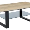 CASAVANTI Couchtisch 120 x 70 cm Metall /Glaskeramik Holzstruktur