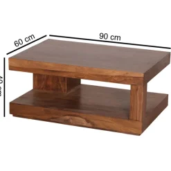 CASAVANTI Couchtisch 60 x 90 cm Sheesham massiv