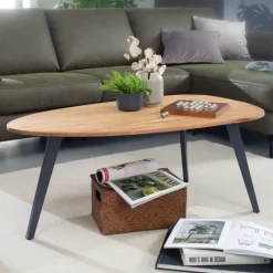 CASAVANTI Couchtisch 110 x 60 cm Anthrazit/ Akazie massiv