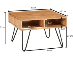 CASAVANTI Couchtisch 60 x 60 cm Akazie massiv