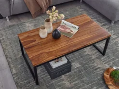 CASAVANTI Couchtisch 110 x 60 cm Schwarz/ Sheesham massiv