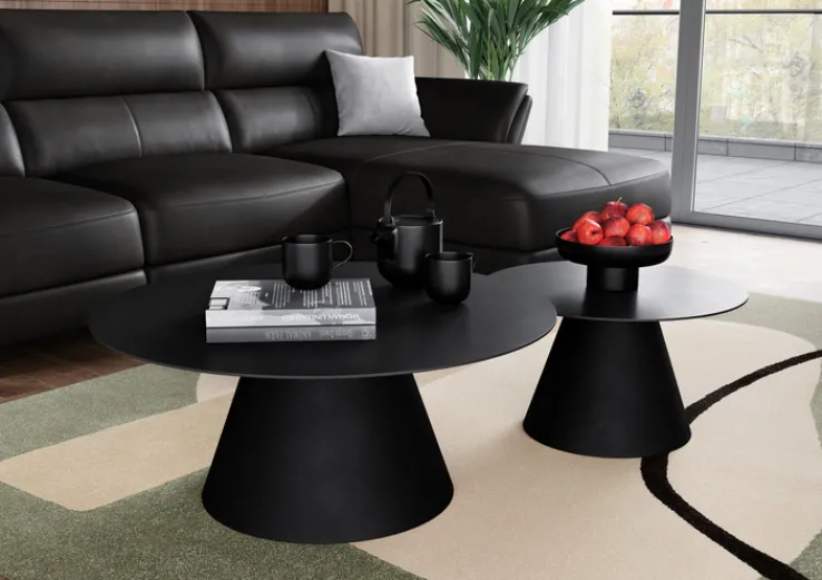 CASAVANTI Couchtisch 90 x 90 cm rund Glaskeramik bronzefarbig