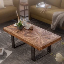 CASAVANTI Couchtisch 105 x 55 cm Grau/ Mango massiv