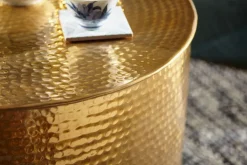 CASAVANTI Couchtisch rund 61 x 40,5 cm Metall Goldfarbig