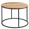 CASAVANTI Couchtisch rund 60 cm Schwarz/ Akazie massiv