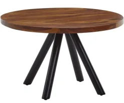 CASAVANTI Couchtisch rund 60 x 35 cm Schwarz/ Sheesham massiv
