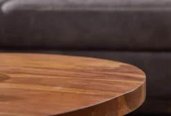 CASAVANTI Couchtisch rund 60 x 35 cm Schwarz/ Sheesham massiv