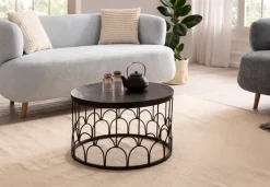 CASAVANTI Couchtisch 60x36 cm Massivholz Mango schwarz