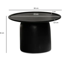 CASAVANTI Couchtisch 60x40 cm Massivholz Mango schwarz