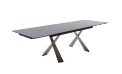 CASAVANTI Esstisch BADESI 180-280 x 95 cm Edelstahl/schwarz