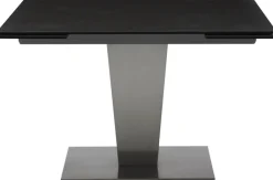 CASAVANTI Esstisch DIONE 120(180) x 80 cm Glaskeramik/Edelstahl gebürstet