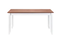 CASAVANTI Esstisch JACOB 1.2 weiß / Sepia-braun Massivholz 160 x 90 cm