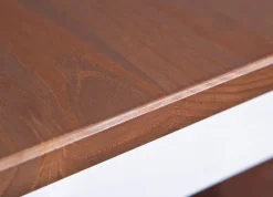 CASAVANTI Esstisch JACOB 1.2 weiß / Sepia-braun Massivholz 160 x 90 cm