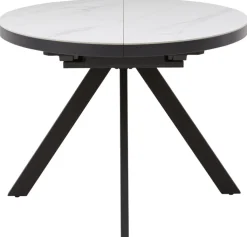 CASAVANTI Esstisch LINUS 100(130) x 100 cm Keramik weiß/anthrazit