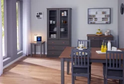 CASAVANTI Esstisch NICLAS 1.1 160x90x75 cm Massivholz grau/braun