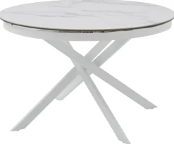 CASAVANTI Esstisch PLAZZA 120-170 x 76 cm weiß/Keramikoptik