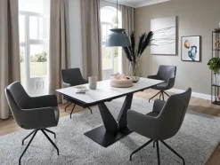 CASAVANTI Esstisch TOSKANA 180-220.260 x 90 cm beige/ schwarz