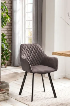 CASAVANTI Esszimmerstuhl 2er Set Mikrofaser taupe