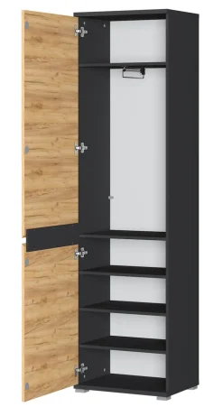 CASAVANTI Garderobenschrank ALMADA anthrazit /Navara Eiche NB