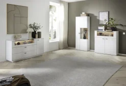 CASAVANTI Highboard LISSABON modern white 110 x 118 cm