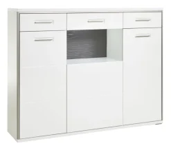 CASAVANTI Highboard TRENTO 154 x 121 cm NB Hochglanz weiß
