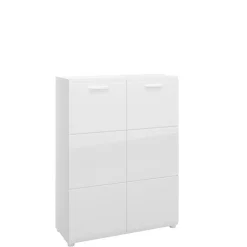 CASAVANTI Kommode MERANO 90 x 120 cm Dekor Alpinweiß/Weiß Hochglanz