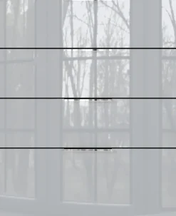 CASAVANTI Kommode OAKLAND 83 x 102 cm Glas Graphit/Silbergrau