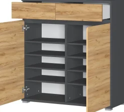 CASAVANTI Schuhschrank ALMADA anthrazit /Navara Eiche NB