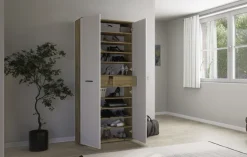 CASAVANTI Schuhschrank LEON II 90 x 195 cm weiß/braun